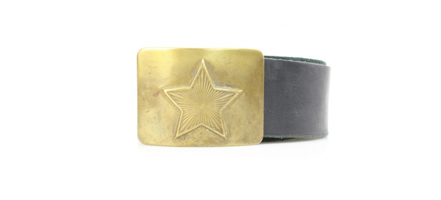 LEATHER BELT SOVIET STAR BLACK