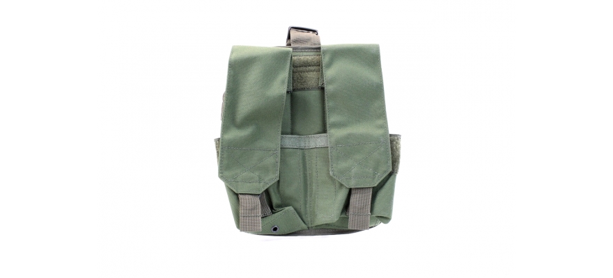 Vepr/Saiga-12 Double Magazine Drop Leg Pouch. Green/Olive.