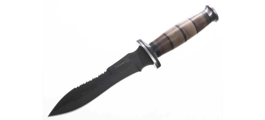 Kizlyar Knife Stalker Wood. Black Blade