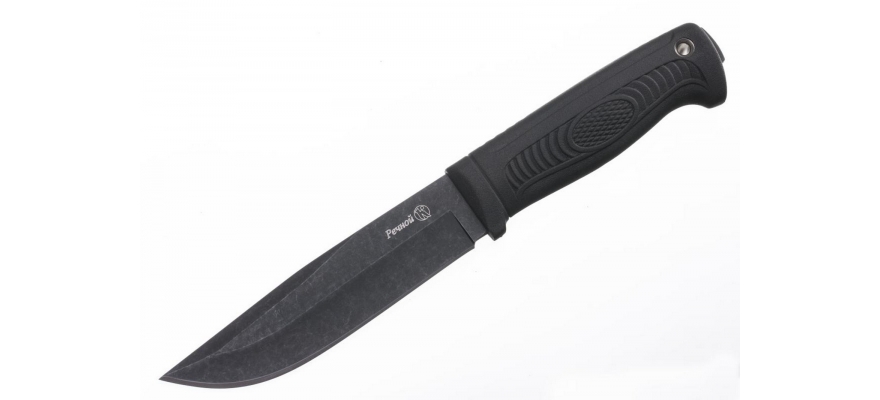 Kizlyar Knife "Riverine". Stonewash Black