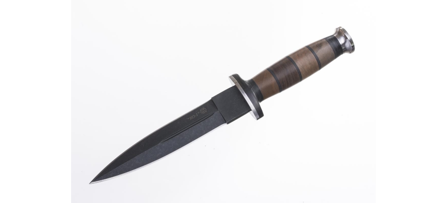 Kizlyar Knife KO-1. Stonewash. Wood/Leather Grip