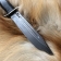 Baranov Bulat Knife T002-NR40 Stacked Leather. Aluminum pommel.