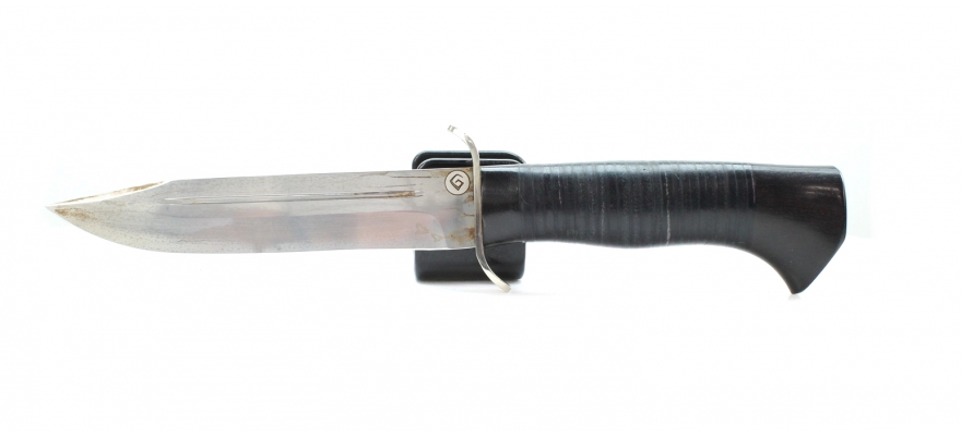 Baranov EI-107-TC steel Knife.T002. Stacked leather