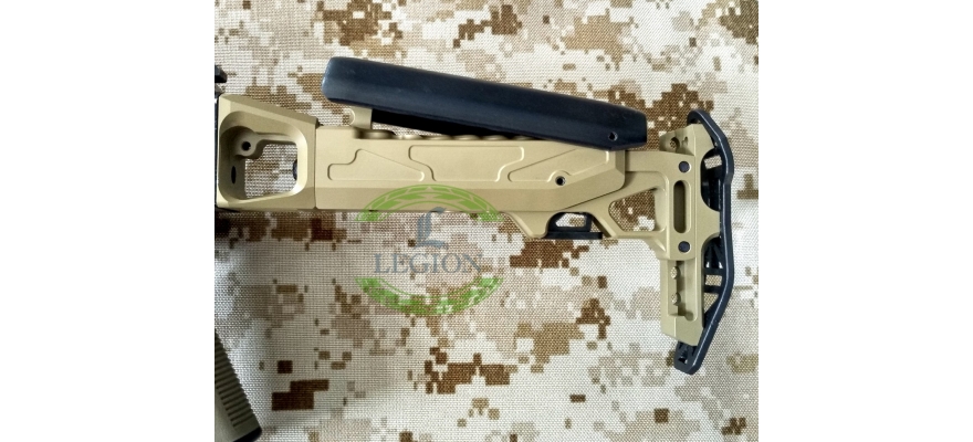 CRC 5002/9035 Fixed Telescopic Buttstock with Cheek Riser  for AK based rifles. Coyote Tan by "KPYK"