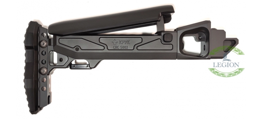 CRC 5002/9035 Fixed Telescopic Buttstock with Cheek Riser  for AK based rifles. Armor Black by "KPYK"