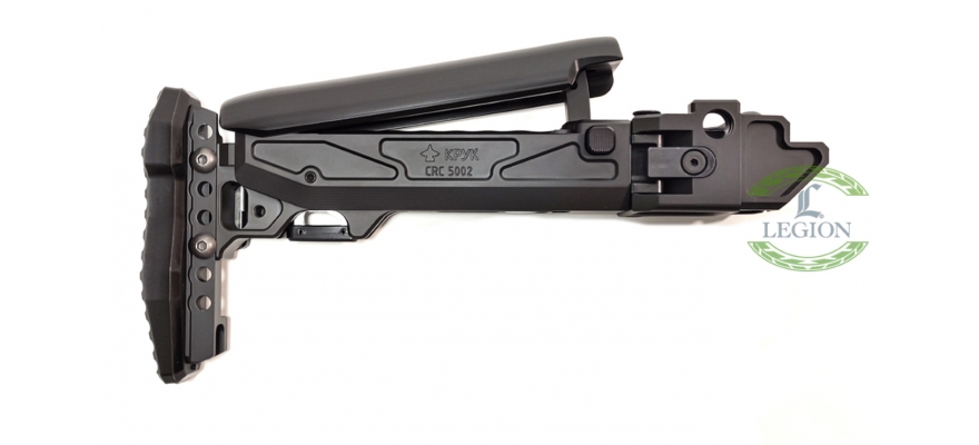 CRC 5002/9033 Folding Telescopic Buttstock with Cheek Riser  for AK based rifles. Armor Black by "KPYK"