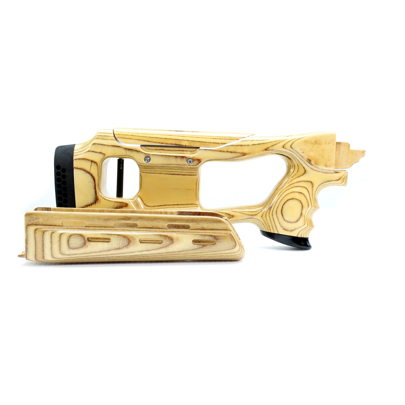 Saiga 12 SVD type Wood Stock Set. Cheek Riser. Russian Blonde.