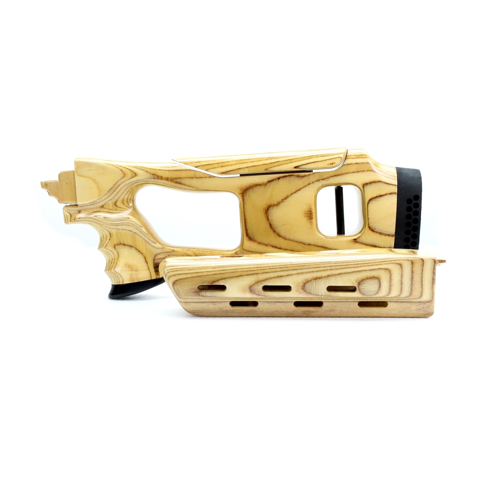 Saiga 12 SVD type Wood Stock Set. Cheek Riser. Russian Blonde.