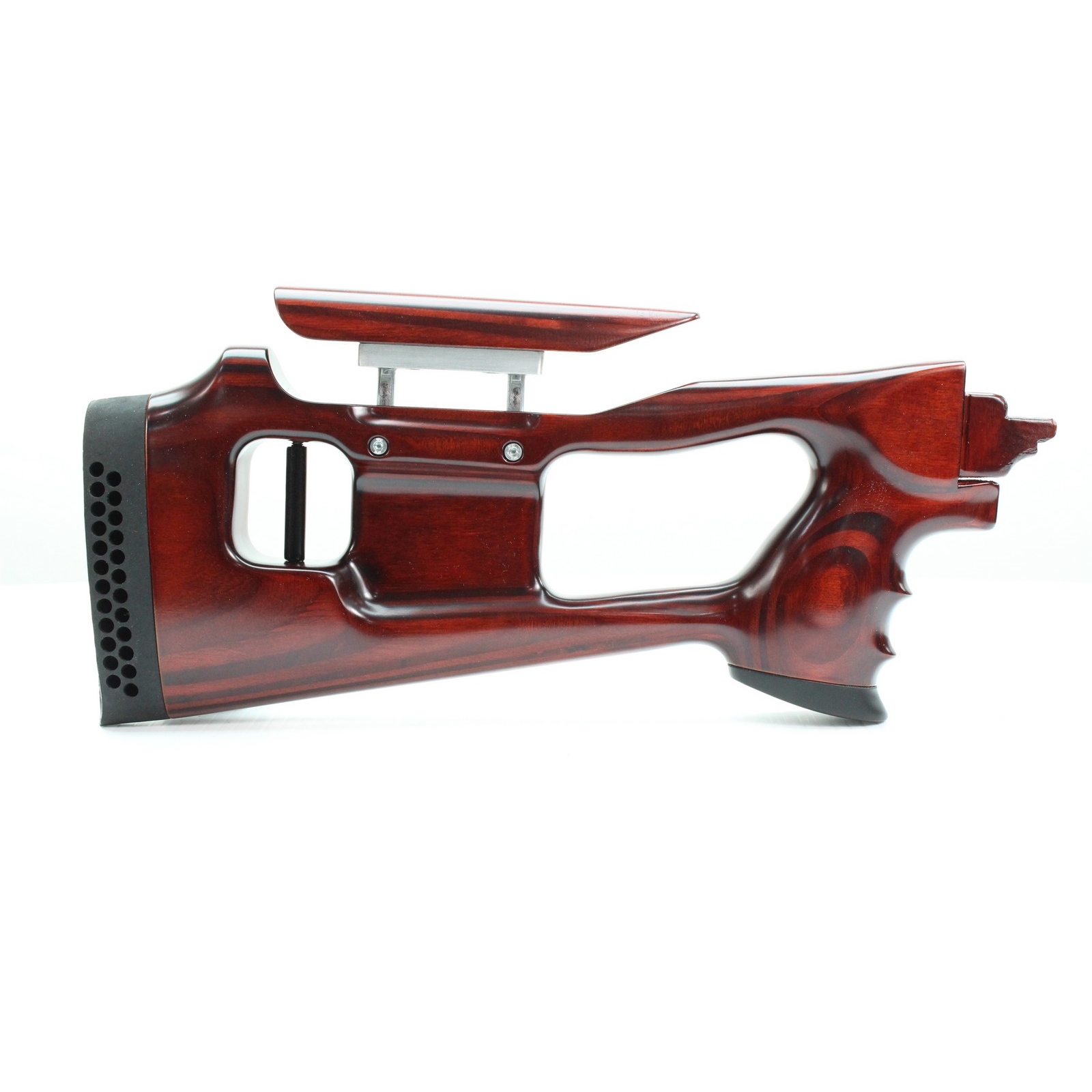 Saiga 12 SVD type Wood Stock Set. Cheek Riser. Russian Cherry.