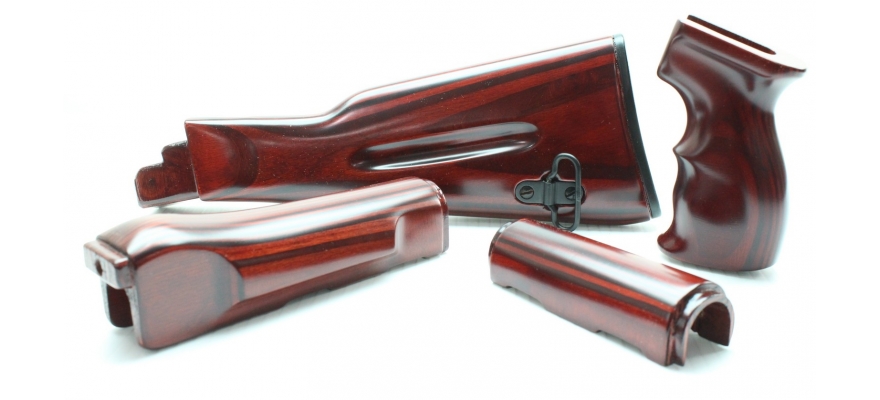 AK/AK-74/AKM Laminate Stock Set. Russian Cherry.