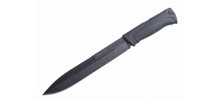 Kizlyar knife "Jäger's" (Egerskiy).Stonewash Black. Elastron.