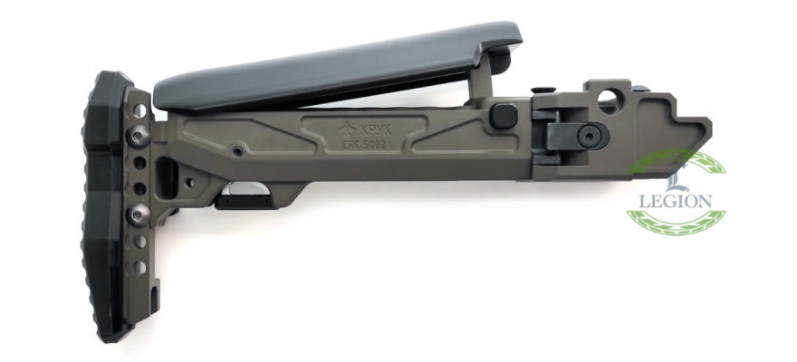 CRC 5002/9033. Folding Telescopic Buttstock with Cheek Riser  for AK based rifles by "KPYK" O.D.Green