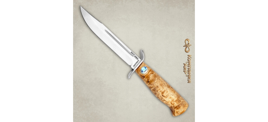 AIR Zlatoust Finka Style knife SHTRAFBAT. Karelian Birch