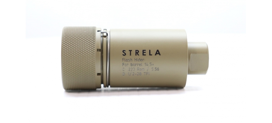 1/2-28TPI .223 Flash Suppressor By Strela. Coyote Tan