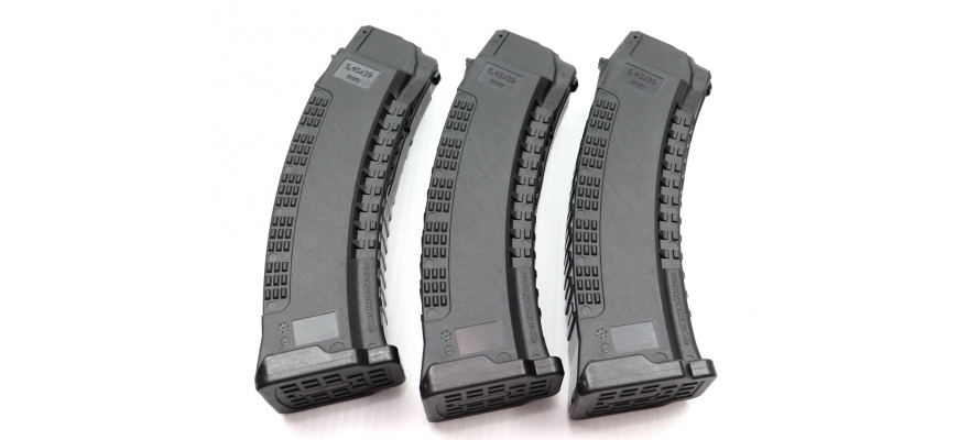 25 PACK of AK  60rd 5.45x39mm magazines. Black by PUFGUN